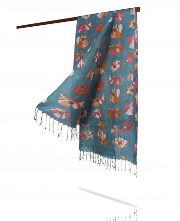 Палантин Женский S23-TULIP/TURQUOISE